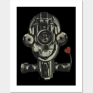 Peace And Love Robot Head Posters and Art